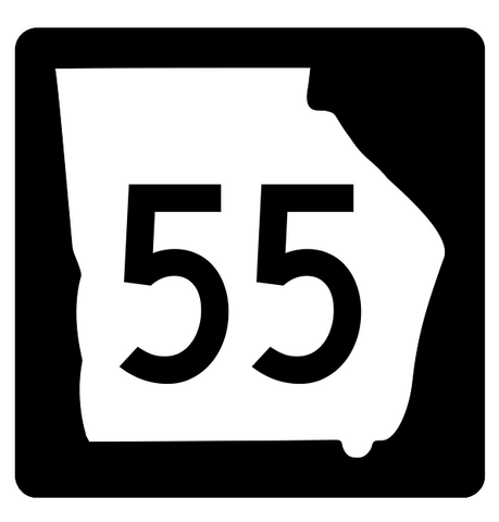 Georgia State Route 55 Sticker R3602 Highway Sign