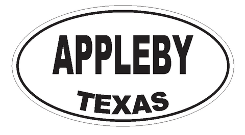 Appleby Texas Oval Bumper Sticker or Helmet Sticker D3137 Euro Oval - Winter Park Products