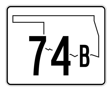 Oklahoma State Highway 74B Sticker Decal R5645 Highway Route Sign