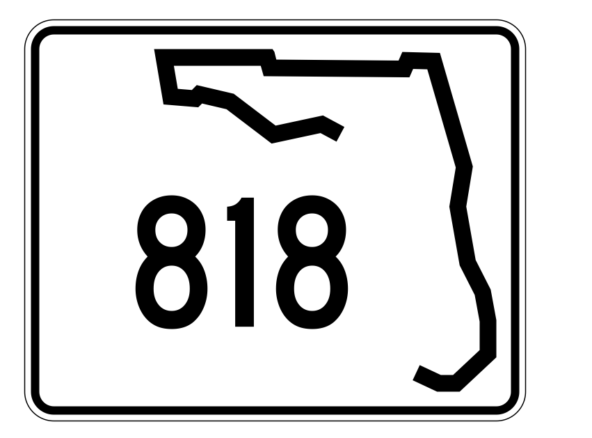 Florida State Road 818 Sticker Decal R1712 Highway Sign - Winter Park Products