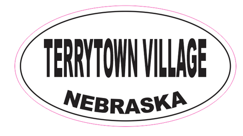 Terrytown Village Nebraska Oval Bumper Sticker D7079 Euro Oval