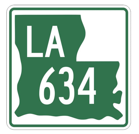 Louisiana State Highway 634 Sticker Decal R6629 Highway Route Sign