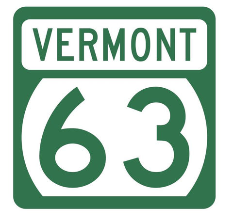 Vermont State Highway 63 Sticker Decal R5292 Highway Route Sign