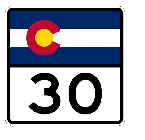 Colorado State Highway 30 Sticker Decal R1792 Highway Sign - Winter Park Products