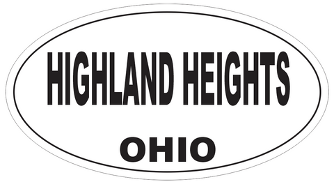 Highland Heights Ohio Oval Bumper Sticker or Helmet Sticker D6110