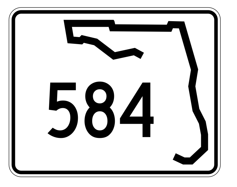 Florida State Road 584 Sticker Decal R1637 Highway Sign - Winter Park Products