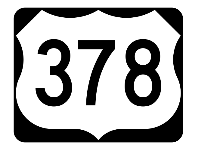 US Route 378 Sticker R2190 Highway Sign Road Sign - Winter Park Products