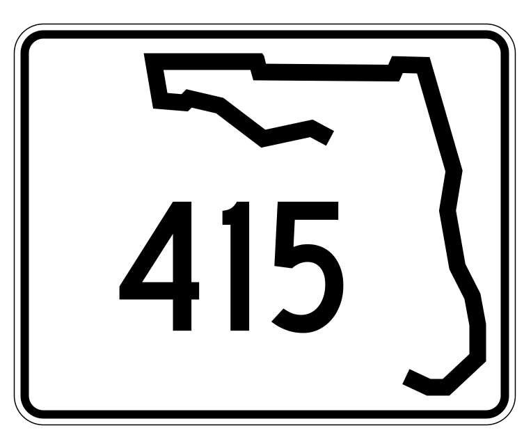 Florida State Road 415 Sticker Decal R1565 Highway Sign - Winter Park Products