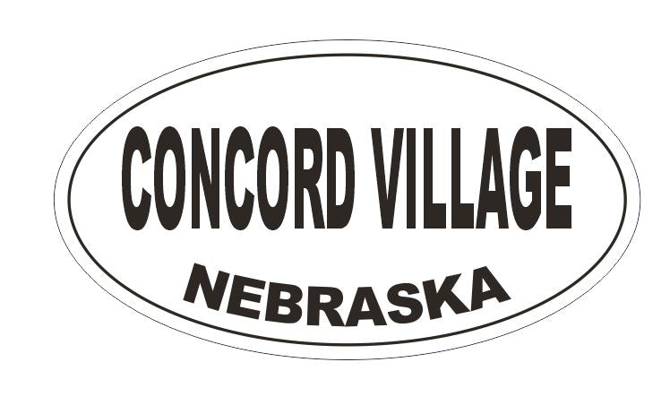 Concrod Village Nebraska Oval Bumper Sticker or Helmet Sticker D5188 Oval