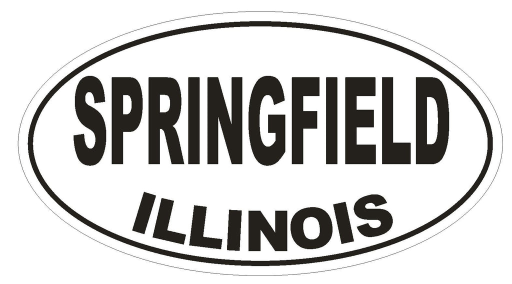 Springfield Illinois Oval Bumper Sticker or Helmet Sticker D1663 Euro Oval - Winter Park Products