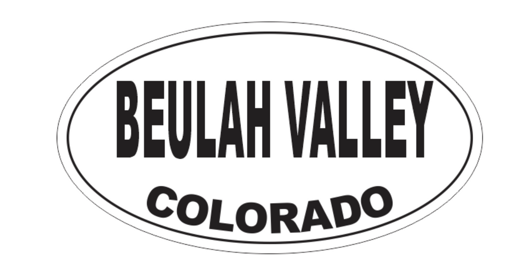 Beulah Valley Colorado Oval Bumper Sticker D7159 Euro Oval