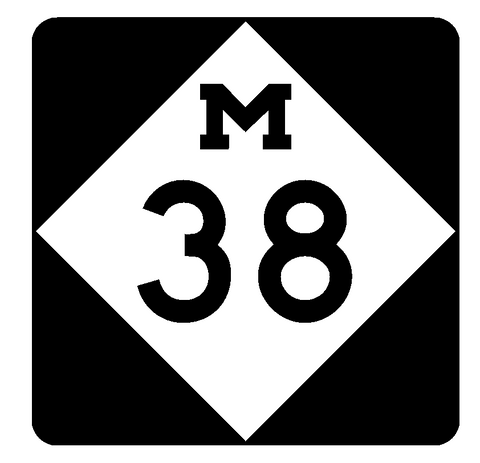 Michigan State Highway 38 Sticker Decal R1055 Highway Sign Road Sign - Winter Park Products