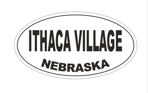 Ithaca Village Nebraska Oval Bumper Sticker or Helmet Sticker D5256 Oval