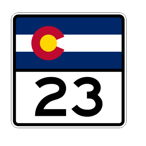 Colorado State Highway 23 Sticker Decal R1790 Highway Sign - Winter Park Products