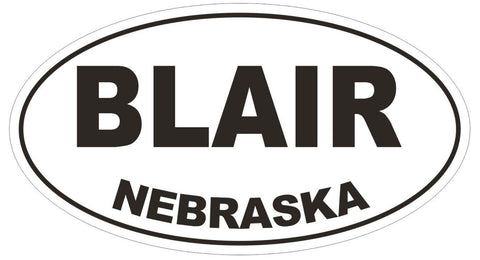 Blair Nebraska Oval Bumper Sticker or Helmet Sticker D5009