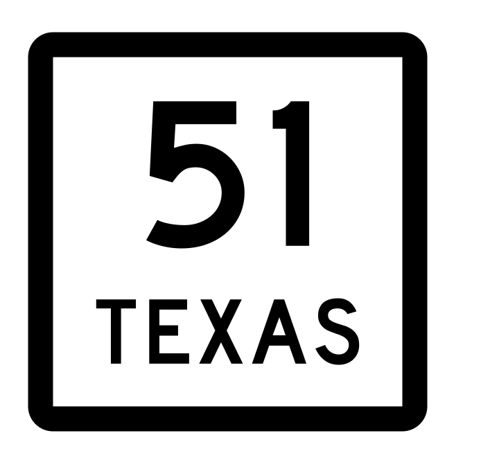 Texas State Highway 51 Sticker Decal R2352 Highway Sign - Winter Park Products