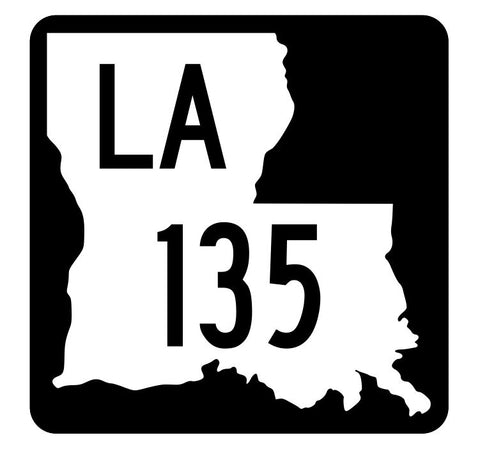 Louisiana State Highway 135 Sticker Decal R5851 Highway Route Sign