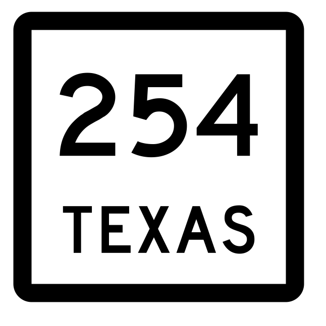 Texas State Highway 254 Sticker Decal R2550 Highway Sign