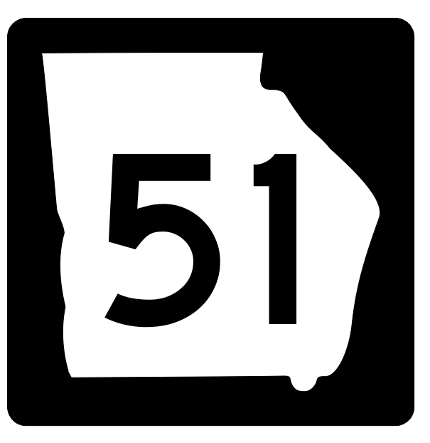 Georgia State Route 51 Sticker R3598 Highway Sign