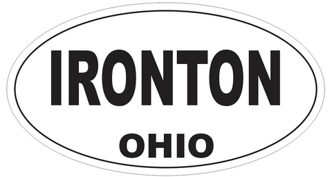 Ironton Ohio Oval Bumper Sticker or Helmet Sticker D6119