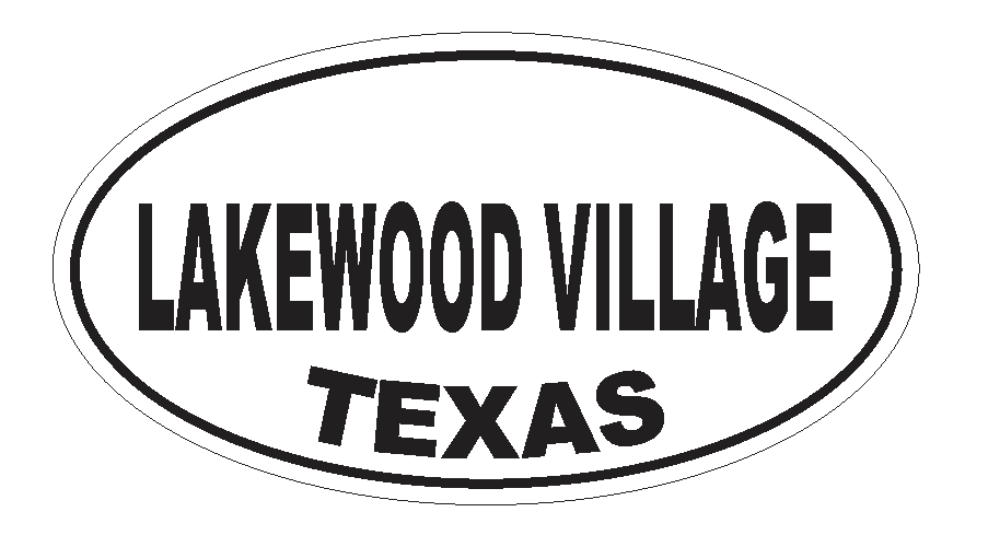 Lakewood Village  Texas Oval Bumper Sticker or Helmet Sticker D3627 Euro Oval - Winter Park Products