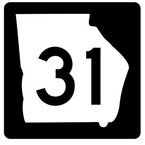 Georgia State Route 31 Sticker R3580 Highway Sign