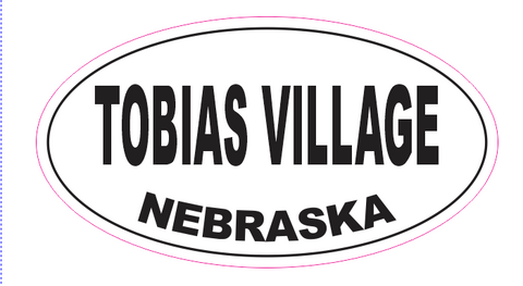 Tobias VIllage Nebraska Oval Bumper Sticker D7084 Euro Oval