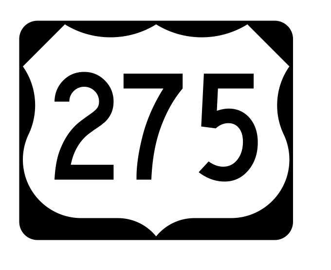 US Route 275 Sticker R2166 Highway Sign Road Sign - Winter Park Products