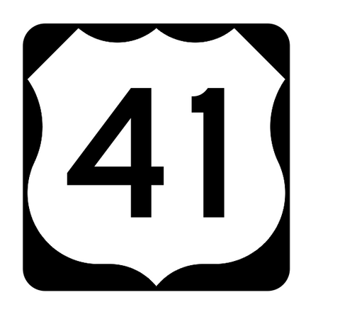 US Route 41 Sticker R1904 Highway Sign Road Sign - Winter Park Products