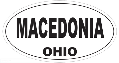 Macedonia Ohio Oval Bumper Sticker or Helmet Sticker D6135