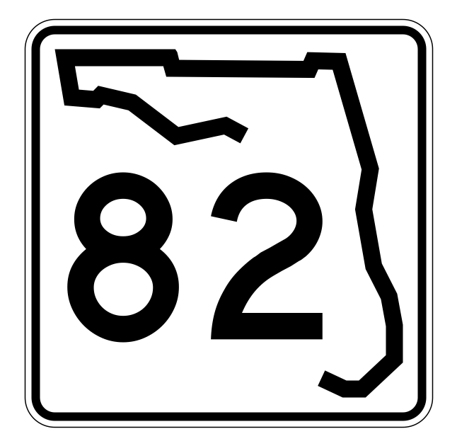 Florida State Road 82 Sticker Decal R1415 Highway Sign - Winter Park Products