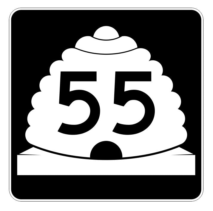 Utah State Highway 55 Sticker Decal R5393 Highway Route Sign