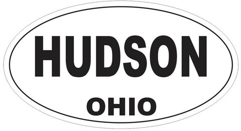 Hudson Ohio Oval Bumper Sticker or Helmet Sticker D6115