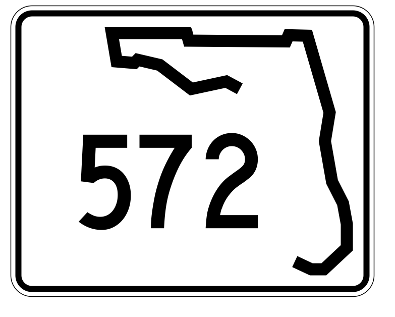 Florida State Road 572 Sticker Decal R1628 Highway Sign - Winter Park Products