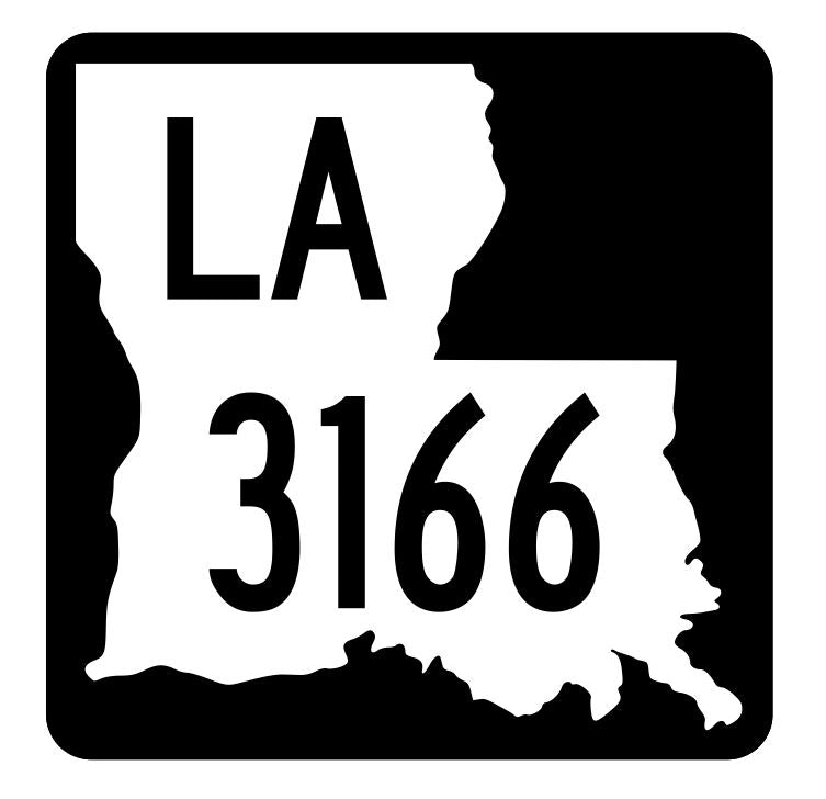 Louisiana State Highway 3166 Sticker Decal R6542 Highway Route Sign