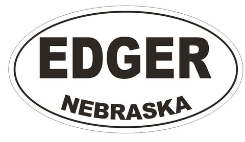 Edgar Nebraska Oval Bumper Sticker or Helmet Sticker D5024 Oval