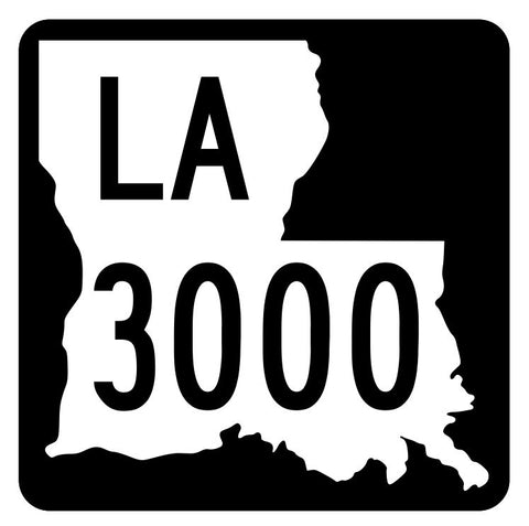 Louisiana State Highway 3000 Sticker Decal R6486 Highway Route Sign