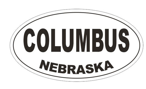 Columbus Nebraska Oval Bumper Sticker or Helmet Sticker D5195 Oval