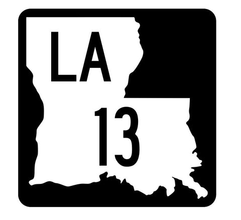 Louisiana State Highway 13 Sticker Decal R5740 Highway Route Sign