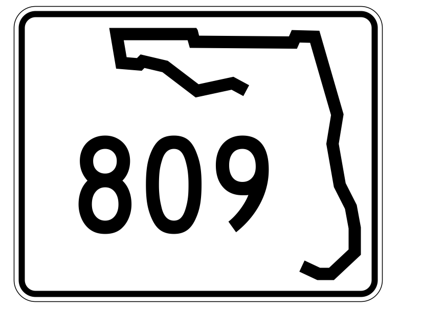 Florida State Road 809 Sticker Decal R1705 Highway Sign - Winter Park Products