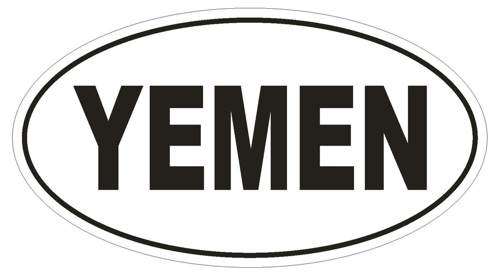 YEMEN Oval Bumper Sticker or Helmet Sticker D2126 Country Euro oval - Winter Park Products