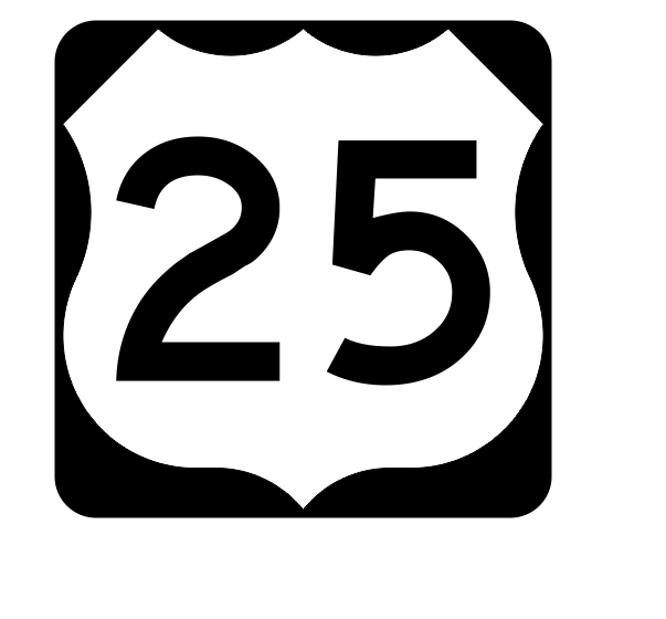 US Route 25 Sticker R1893 Highway Sign Road Sign - Winter Park Products