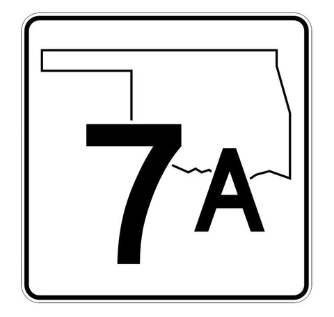 Oklahoma State Highway 7A Sticker Decal R5561 Highway Route Sign