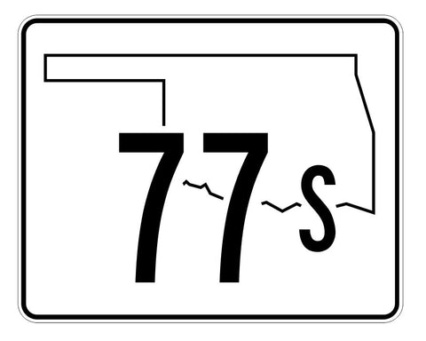 Oklahoma State Highway 77S Sticker Decal R5654 Highway Route Sign