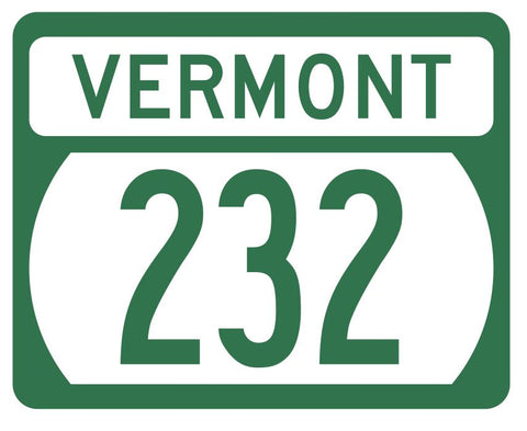 Vermont State Highway 232 Sticker Decal R5342 Highway Route Sign