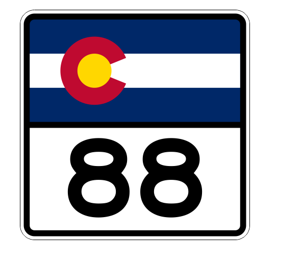 Colorado State Highway 88 Sticker Decal R1826 Highway Sign - Winter Park Products