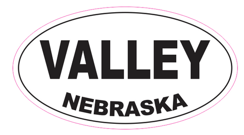 Valley Nebraska Oval Bumper Sticker D7094 Euro Oval