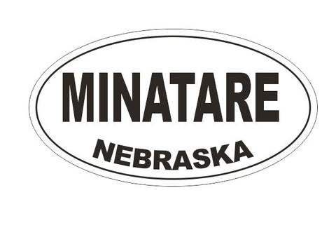 Minatare Village Nebraska Bumper Sticker or Helmet Sticker D5321 Oval