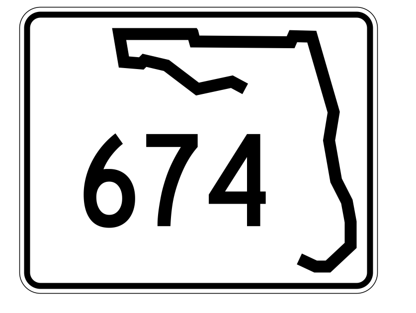 Florida State Road 674 Sticker Decal R1659 Highway Sign - Winter Park Products