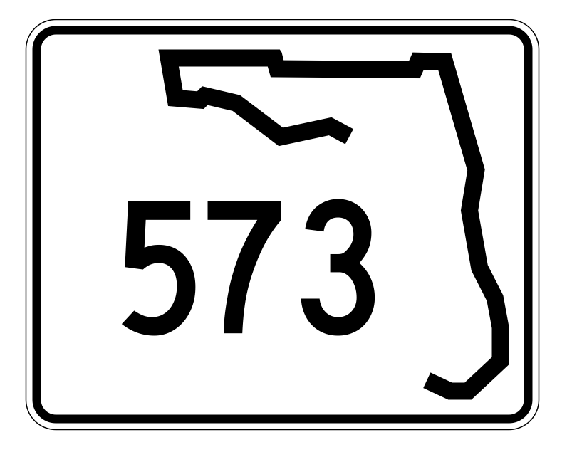 Florida State Road 573 Sticker Decal R1629 Highway Sign - Winter Park Products